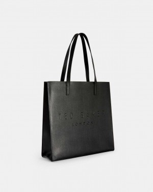 Black Women Ted Baker Soocon Large Crosshatch Tote Bags | T-605749