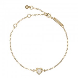 Gold Women Ted Baker Hansa Crystal Heart Bracelet | T-463875