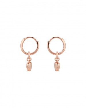 Rose Gold Women Ted Baker Harrye Tiny Heart Huggie Earrings | T-048516