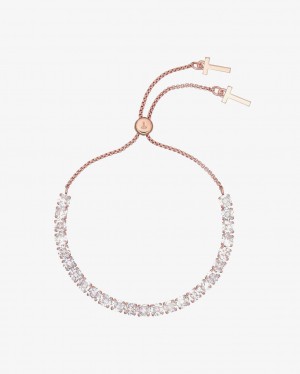 Rose Gold Women Ted Baker Melrah Icon Crystal Slider Bracelet | T-017423