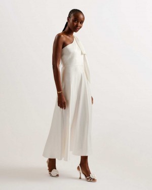 White Women Ted Baker Rikuto Draped One Shoulder Dress | T-901678