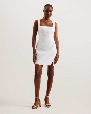 White Women Ted Baker Shiroir Mini Tailored Dress | T-208179