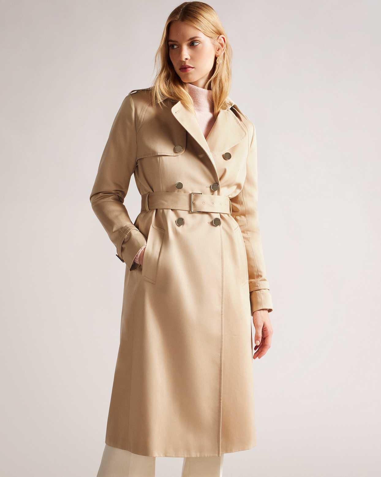 Beige Women Ted Baker Robbii Showerproof Trench Coat | T-861035