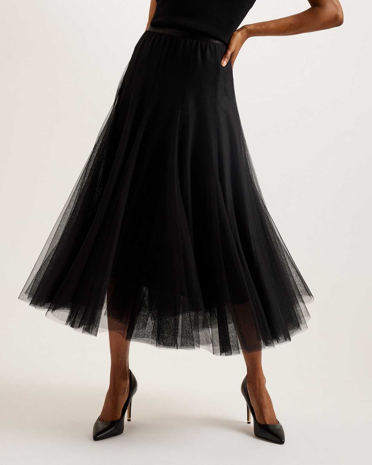 Black Women Ted Baker Akarii Midi Length Skirts | T-085794