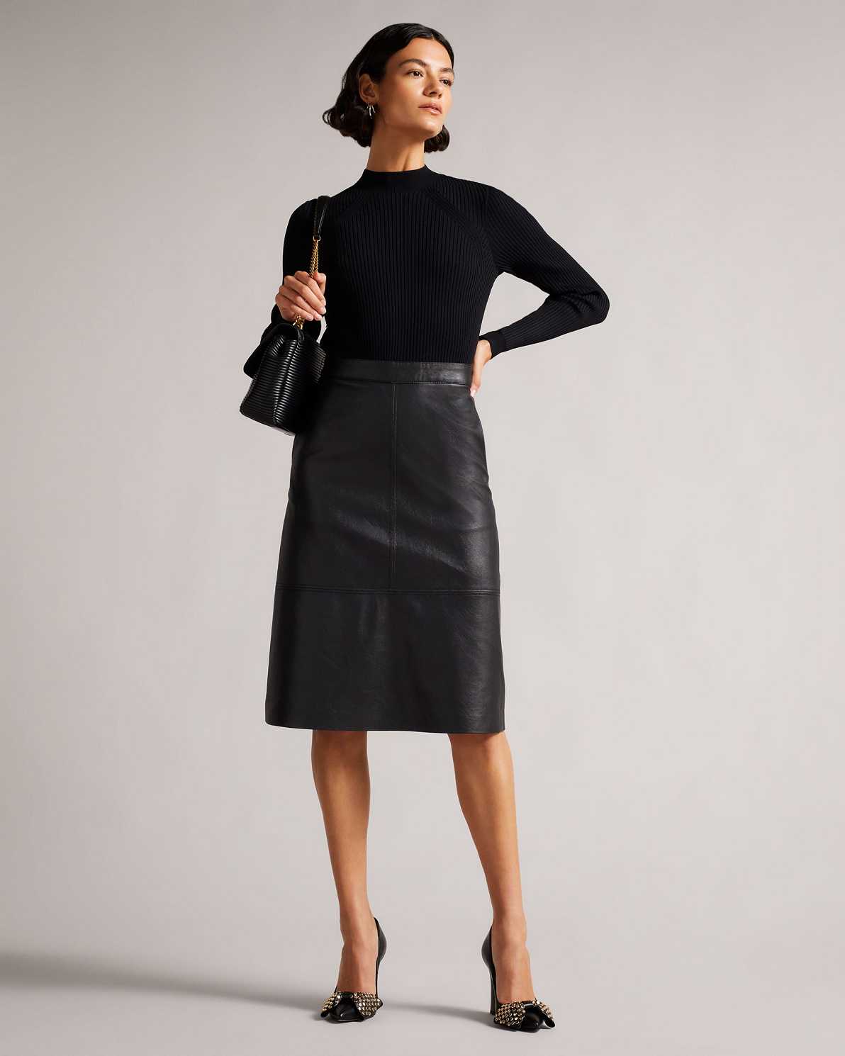 Black Women Ted Baker Alltaa Knit Bodice Dress | T-850612