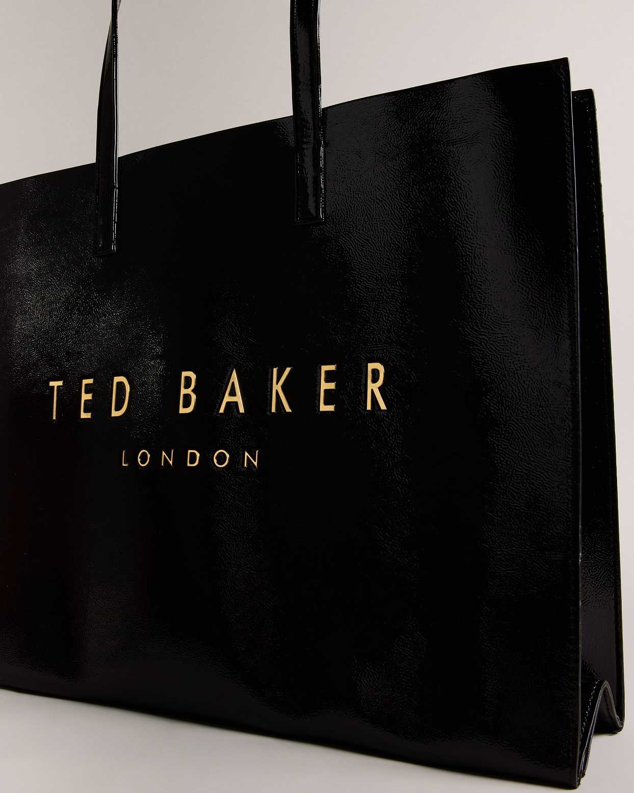 Black Women Ted Baker Crikon Wide Crinkle Texture Tote Bags | T-509476