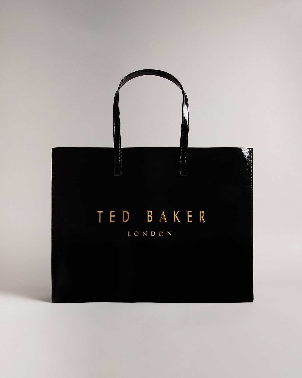 Black Women Ted Baker Crikon Wide Crinkle Texture Tote Bags | T-509476