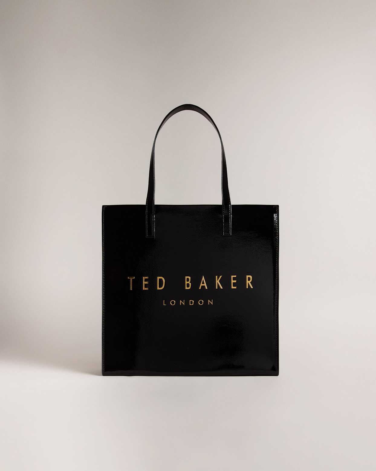 Black Women Ted Baker Crinkon Large Crinkle Texture Tote Bags | T-720498