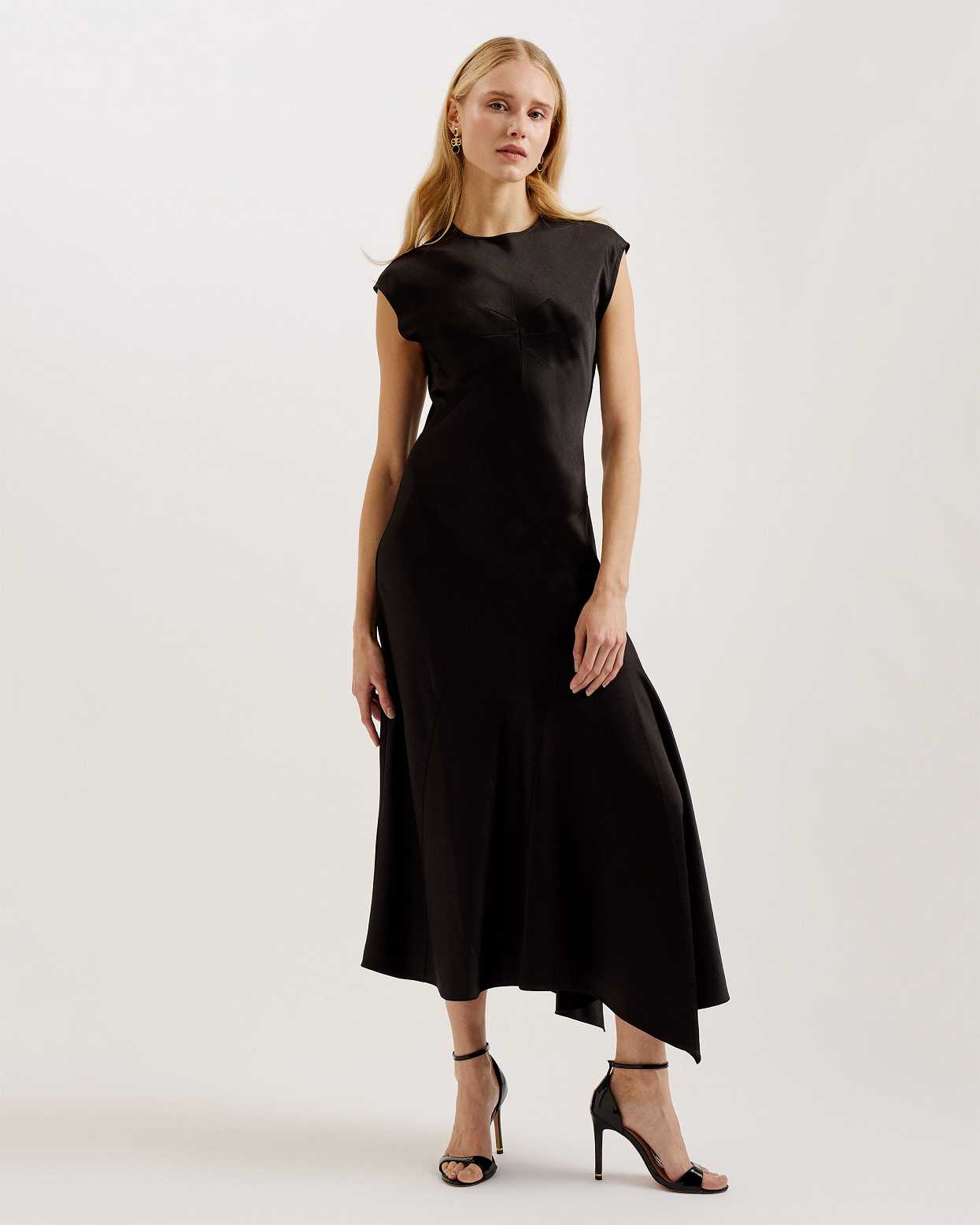 Black Women Ted Baker Frasia Asymmetric Dress | T-721506