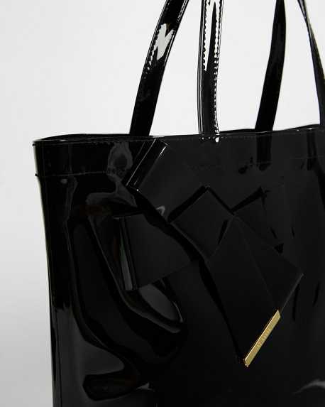 Black Women Ted Baker Nicon Knot Bow Large Tote Bags | T-739456