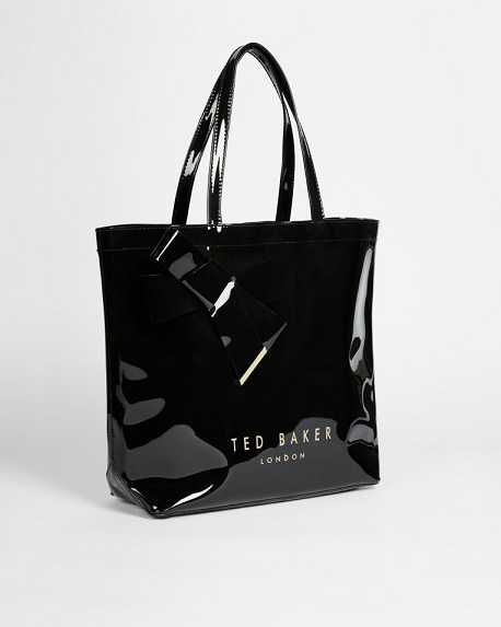 Black Women Ted Baker Nicon Knot Bow Large Tote Bags | T-739456