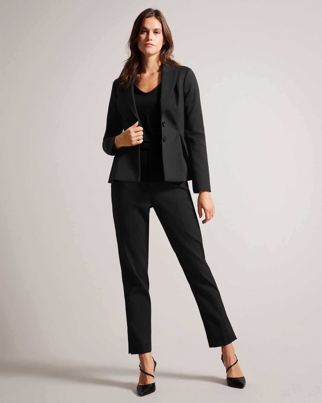 Black Women Ted Baker Philiya Peplum Waist Jacket | T-312560