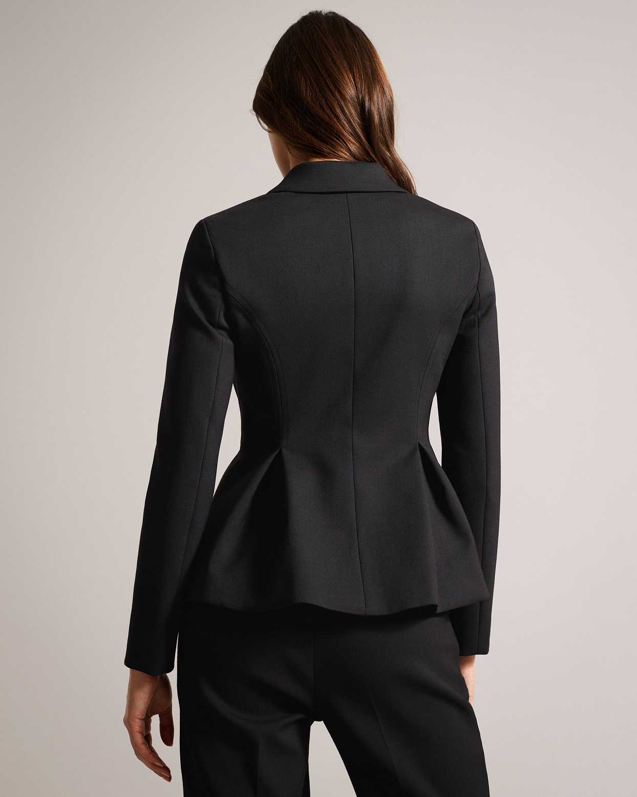 Black Women Ted Baker Philiya Peplum Waist Jacket | T-312560