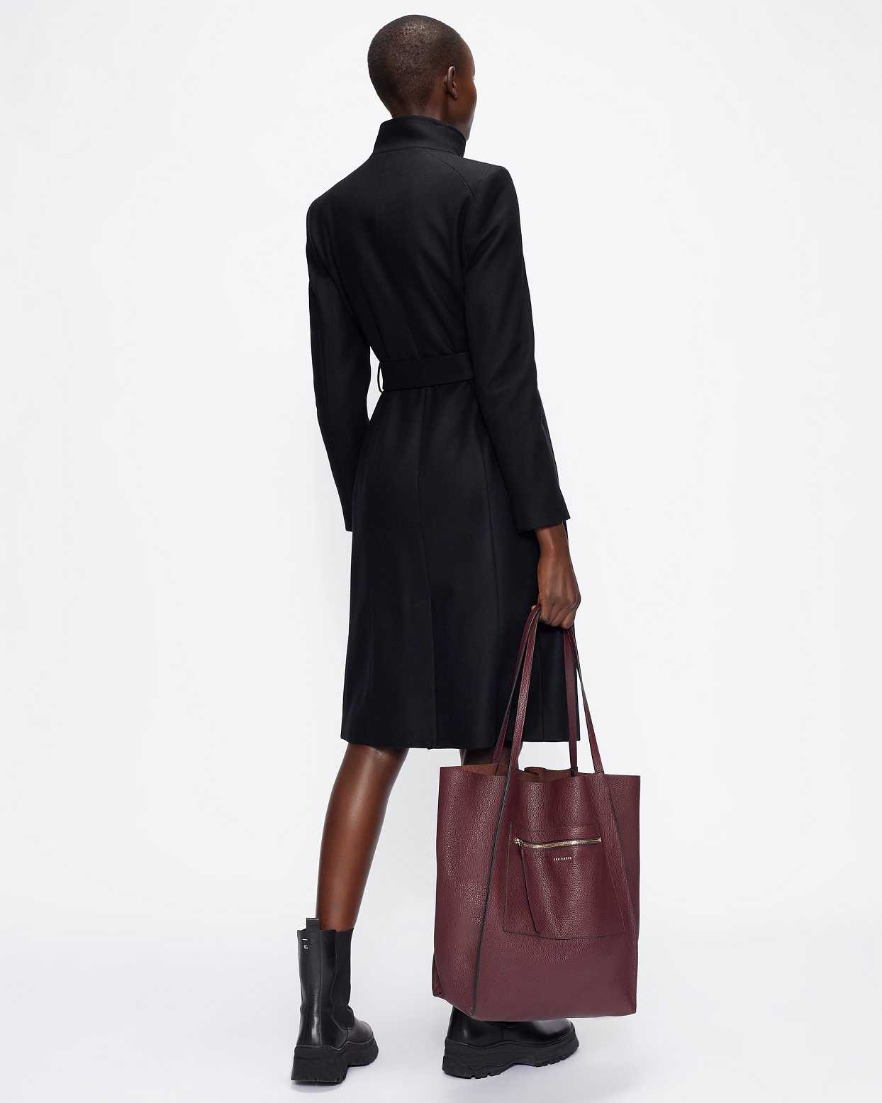 Black Women Ted Baker Rose Wool Wrap Coat | T-462903