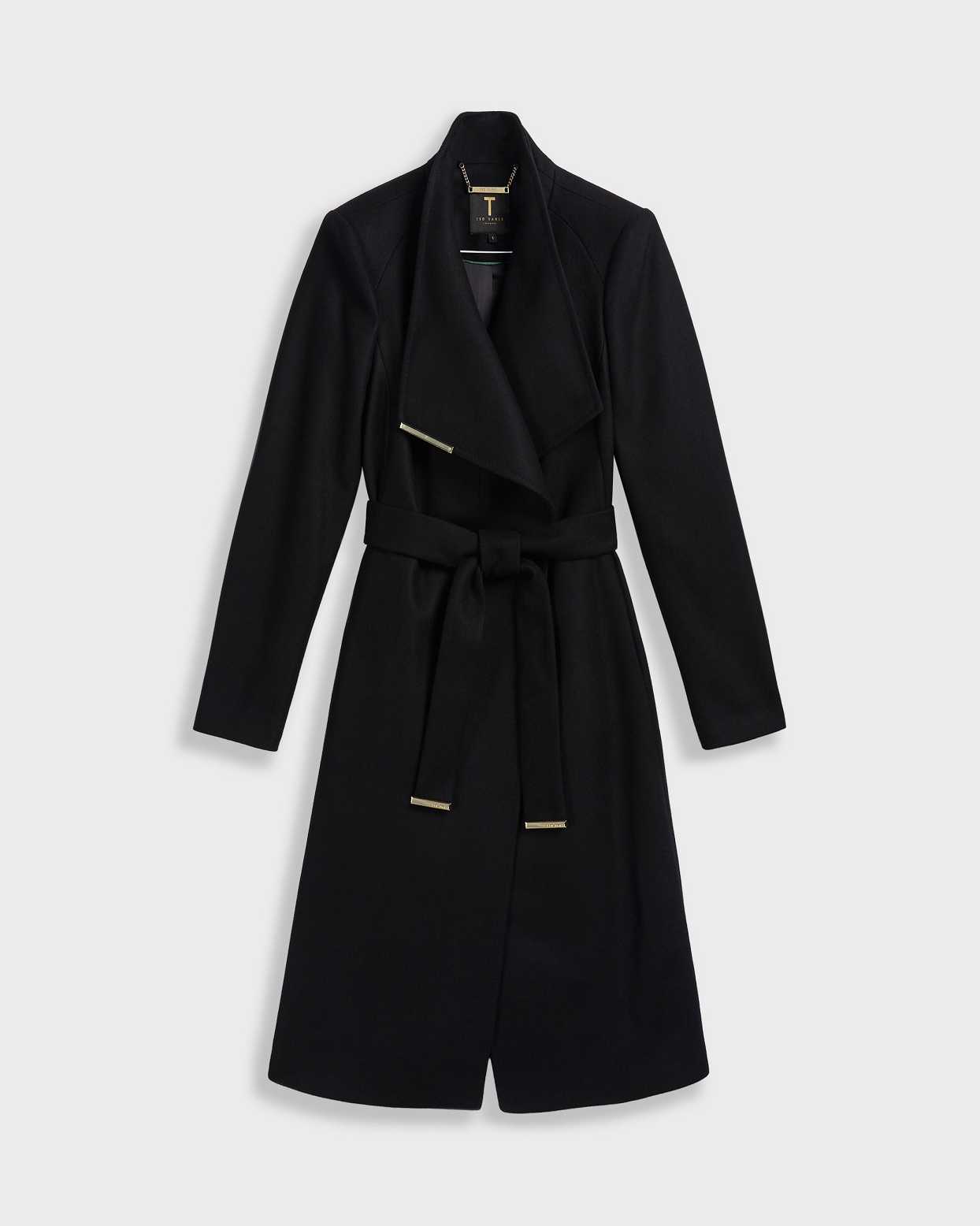 Black Women Ted Baker Rose Wool Wrap Coat | T-462903