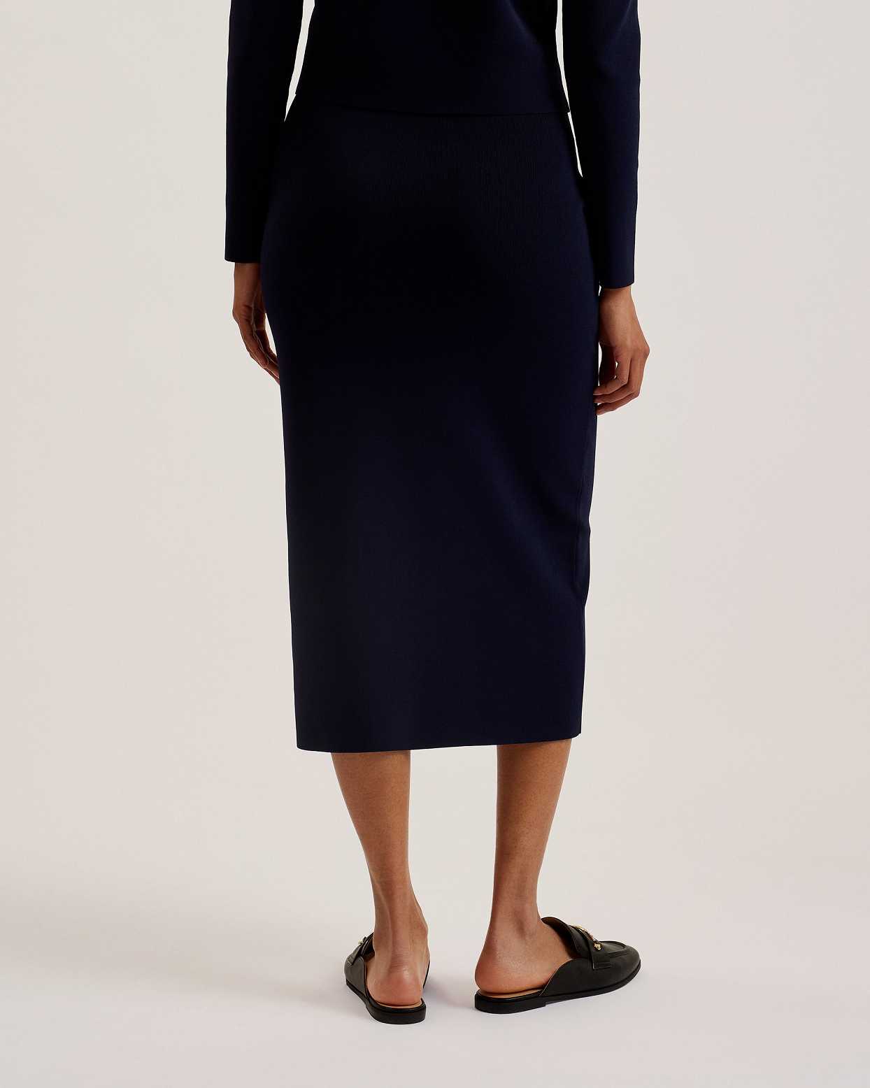 Blue Women Ted Baker Barbrha Knitted Bodycon Midi Skirts | T-953610