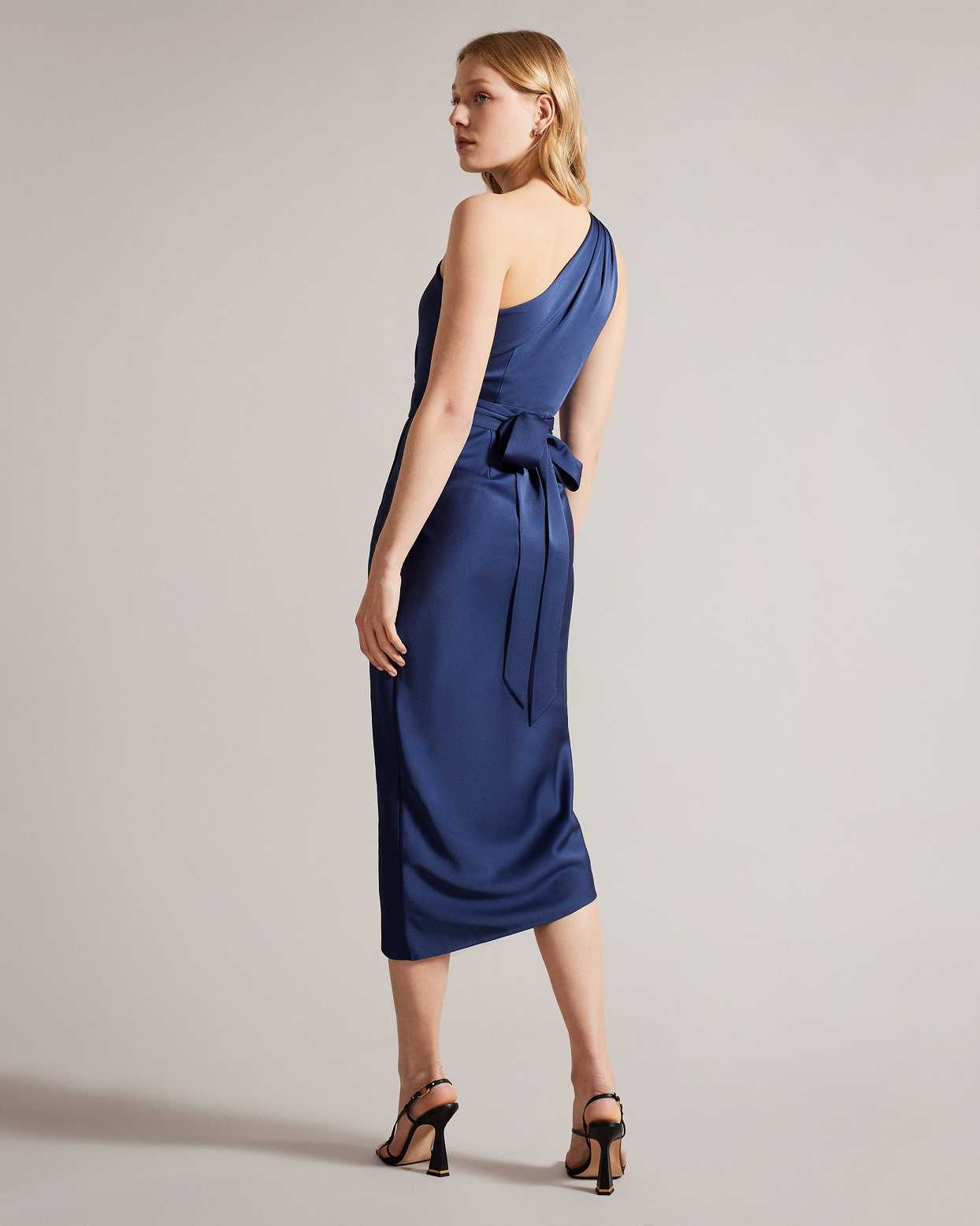 Blue Women Ted Baker Gabie One Shoulder Drape Dress | T-461092