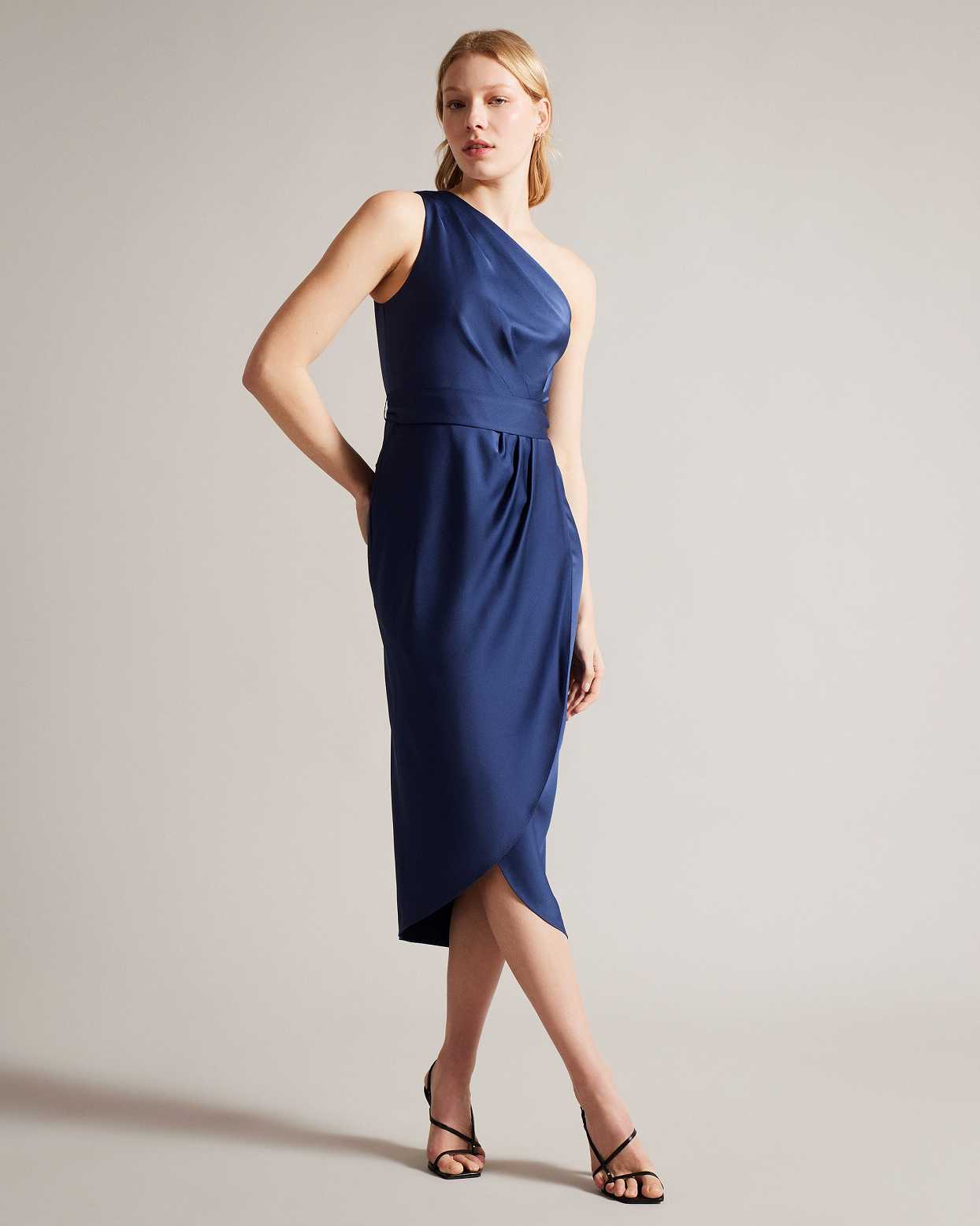 Blue Women Ted Baker Gabie One Shoulder Drape Dress | T-461092