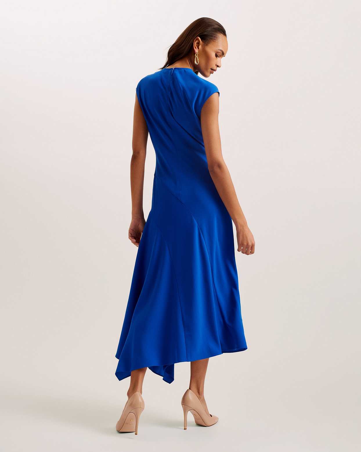 Blue Women Ted Baker Isparta Asymmetric Satin Dress | T-721094