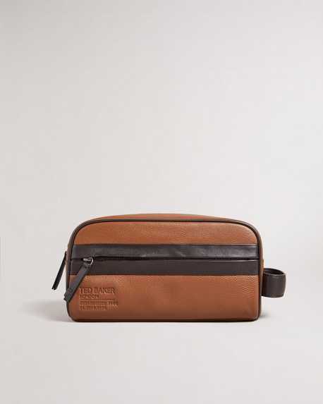 Brown Women Ted Baker Paty Ted Baker Branded Leather Washbag | T-695021