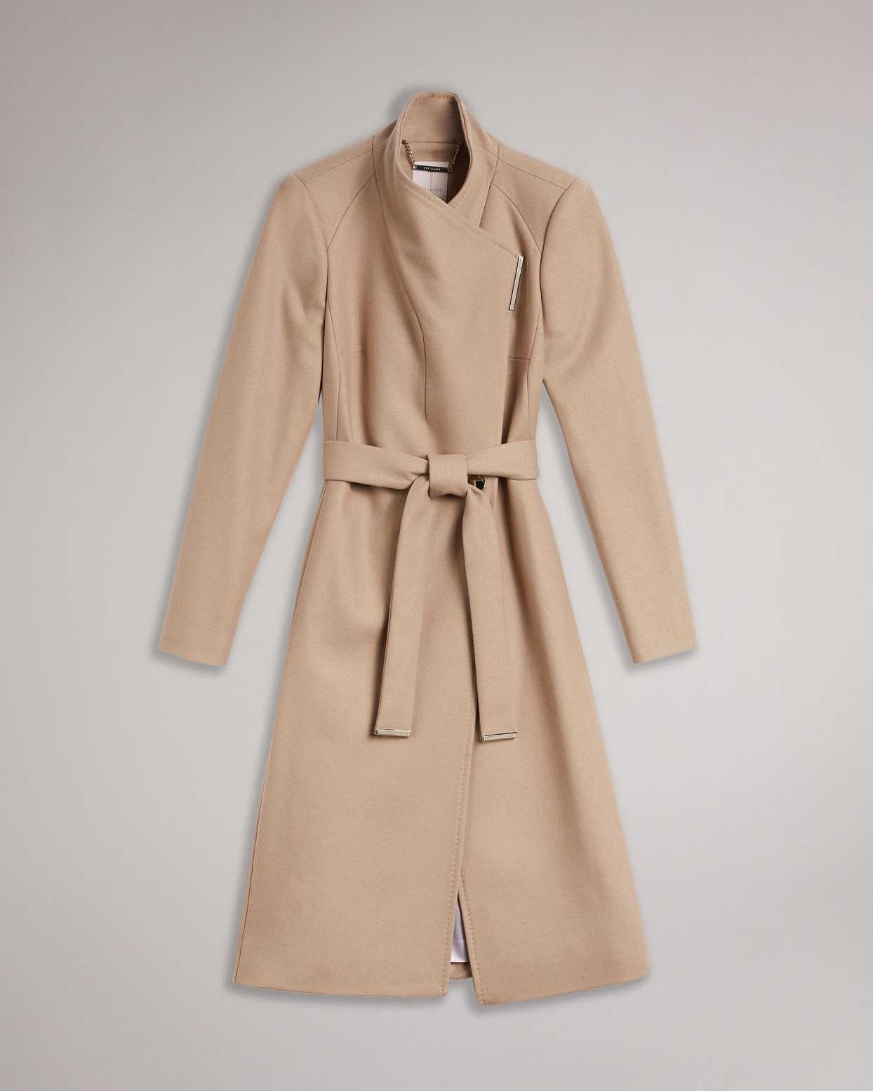 Brown Women Ted Baker Rose Wool Wrap Coat | T-641523