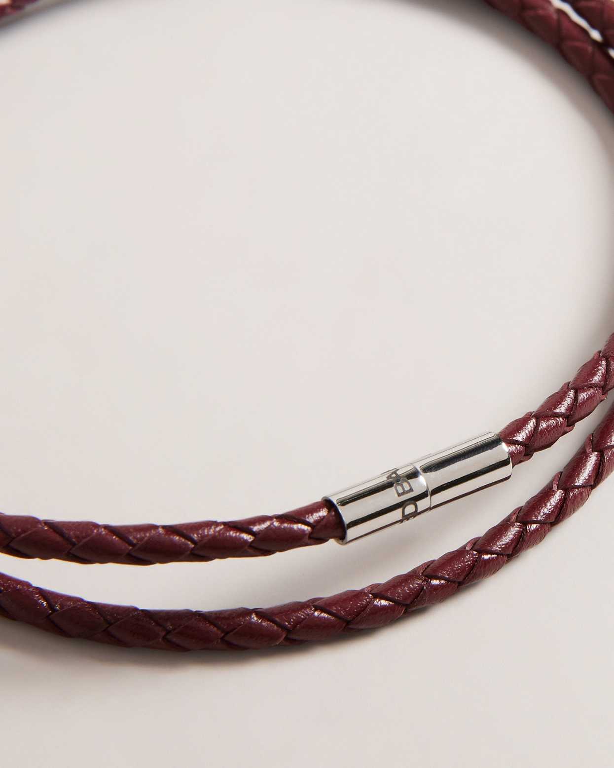 Burgundy Men Ted Baker Ppound Woven Bracelet | T-695048