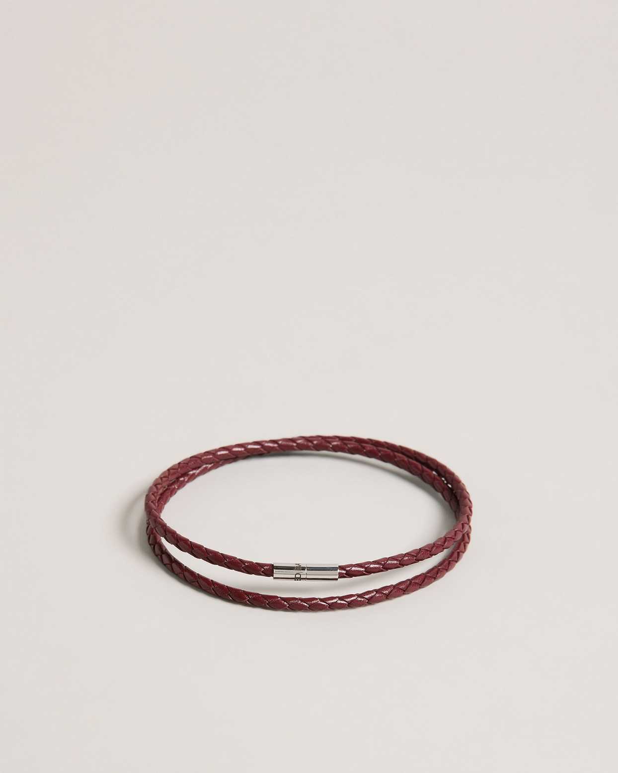 Burgundy Men Ted Baker Ppound Woven Bracelet | T-695048