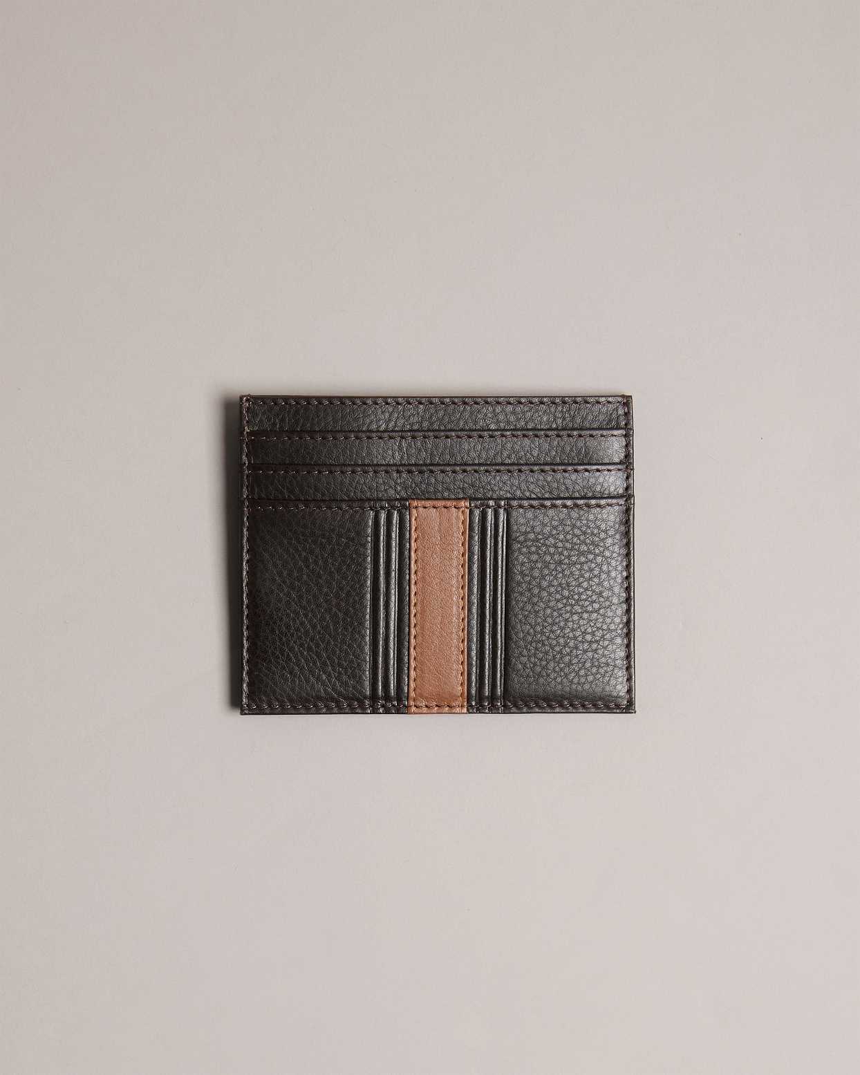 Chocolate Men Ted Baker Evet Striped Card Holder | T-561072