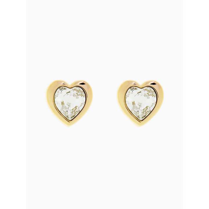 Gold Women Ted Baker Han Crystal Heart Earrings | T-395261