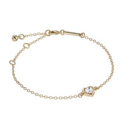 Gold Women Ted Baker Hansa Crystal Heart Bracelet | T-463875