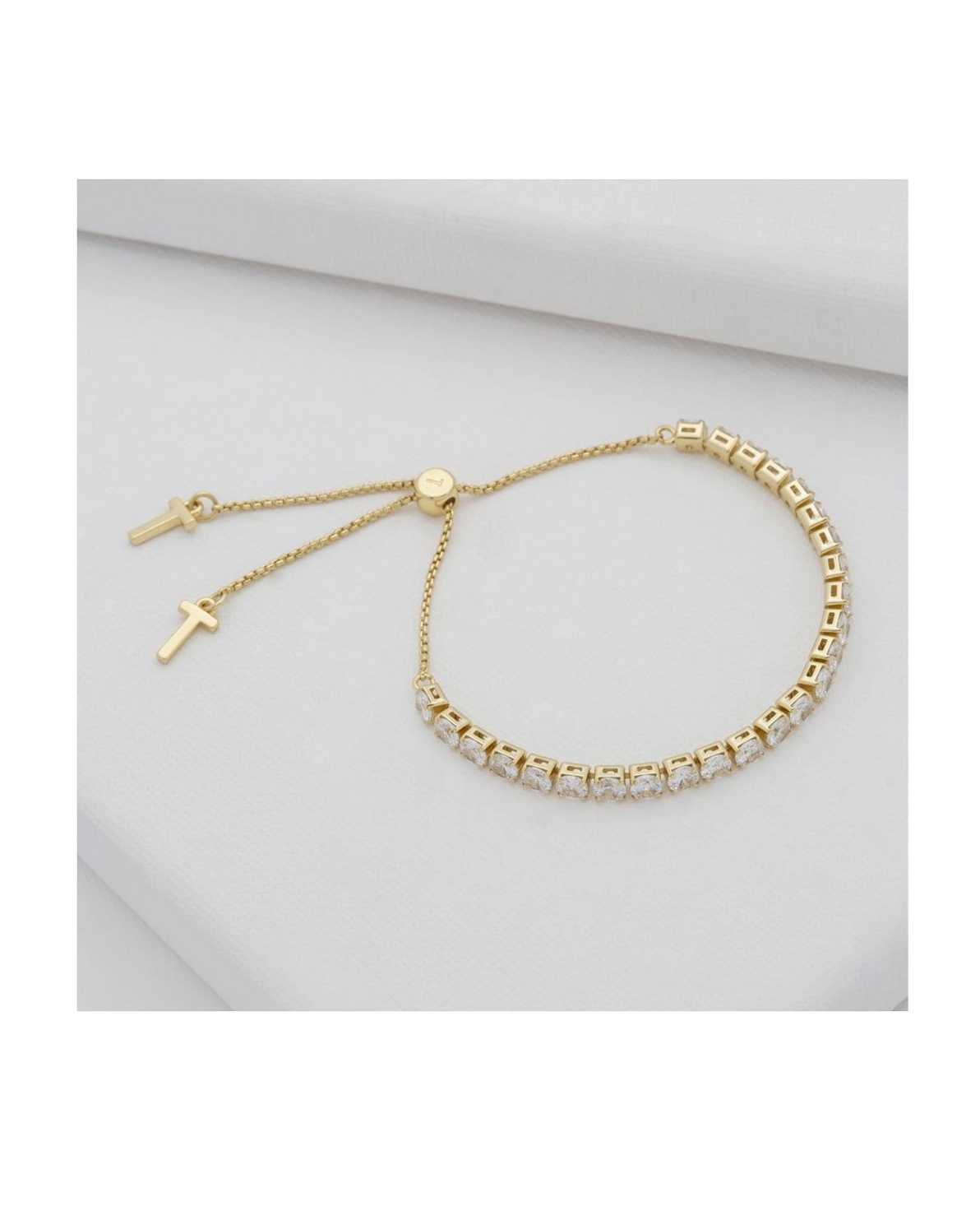 Gold Women Ted Baker Melrah Icon Crystal Slider Bracelet | T-347859