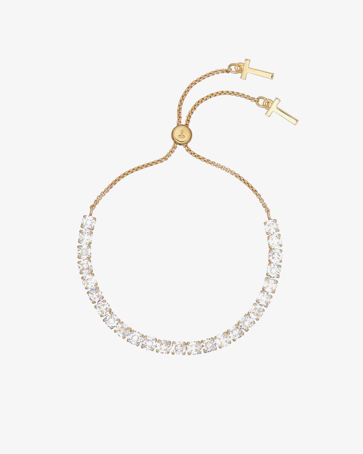 Gold Women Ted Baker Melrah Icon Crystal Slider Bracelet | T-347859