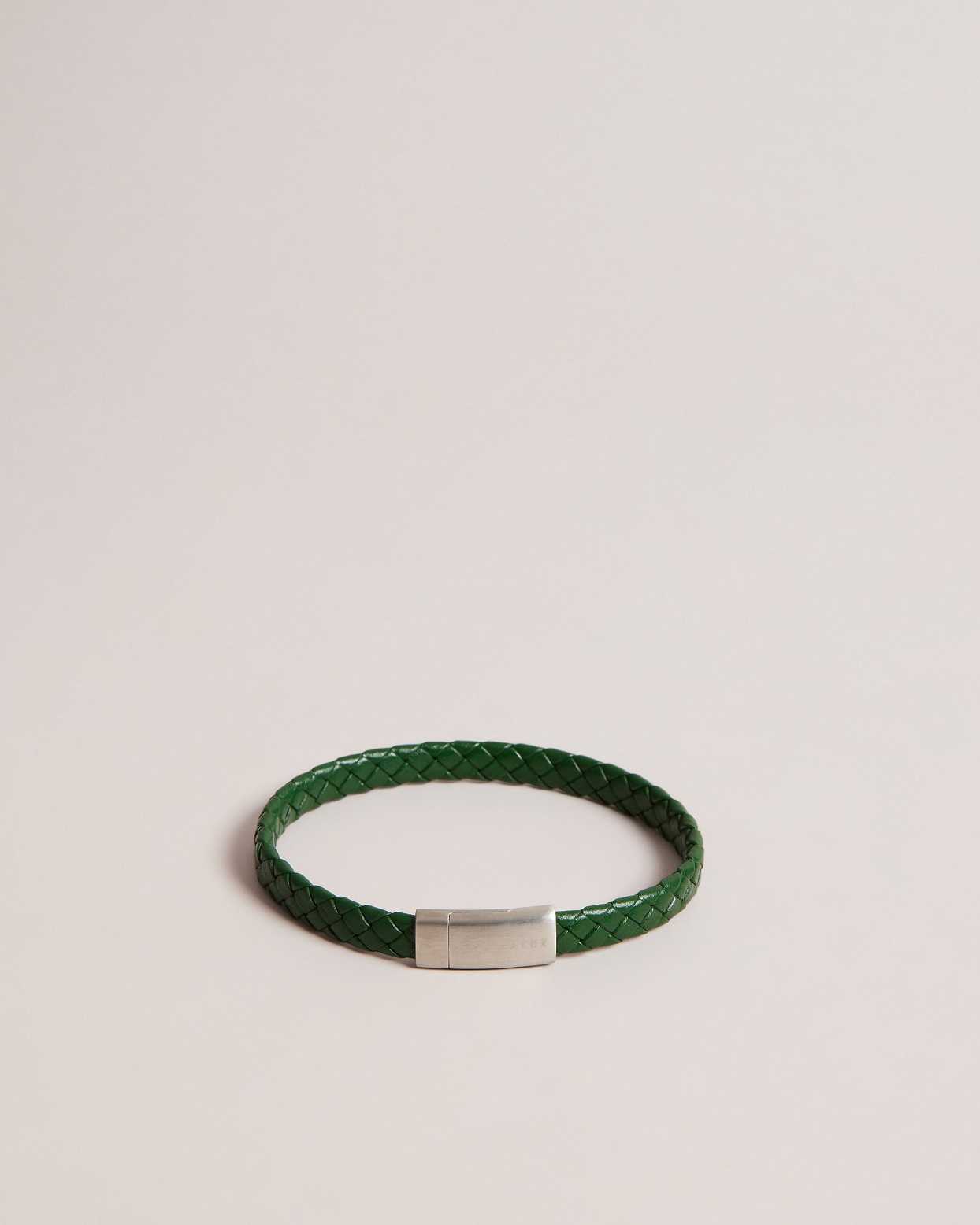 Green Men Ted Baker Bradly Woven Leather Bracelet | T-675298