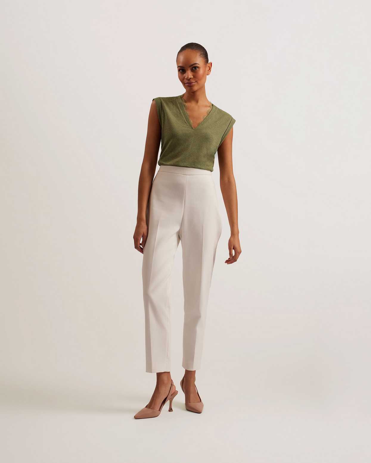 Khaki Women Ted Baker Effiy V-Neck Vest | T-542396