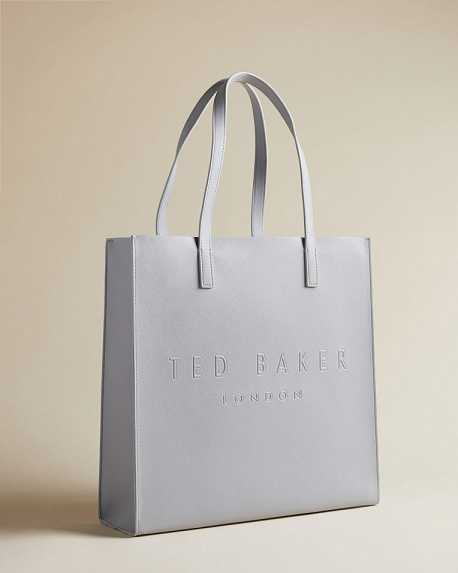 Light Grey Women Ted Baker Soocon Large Crosshatch Icon Bags | T-947510