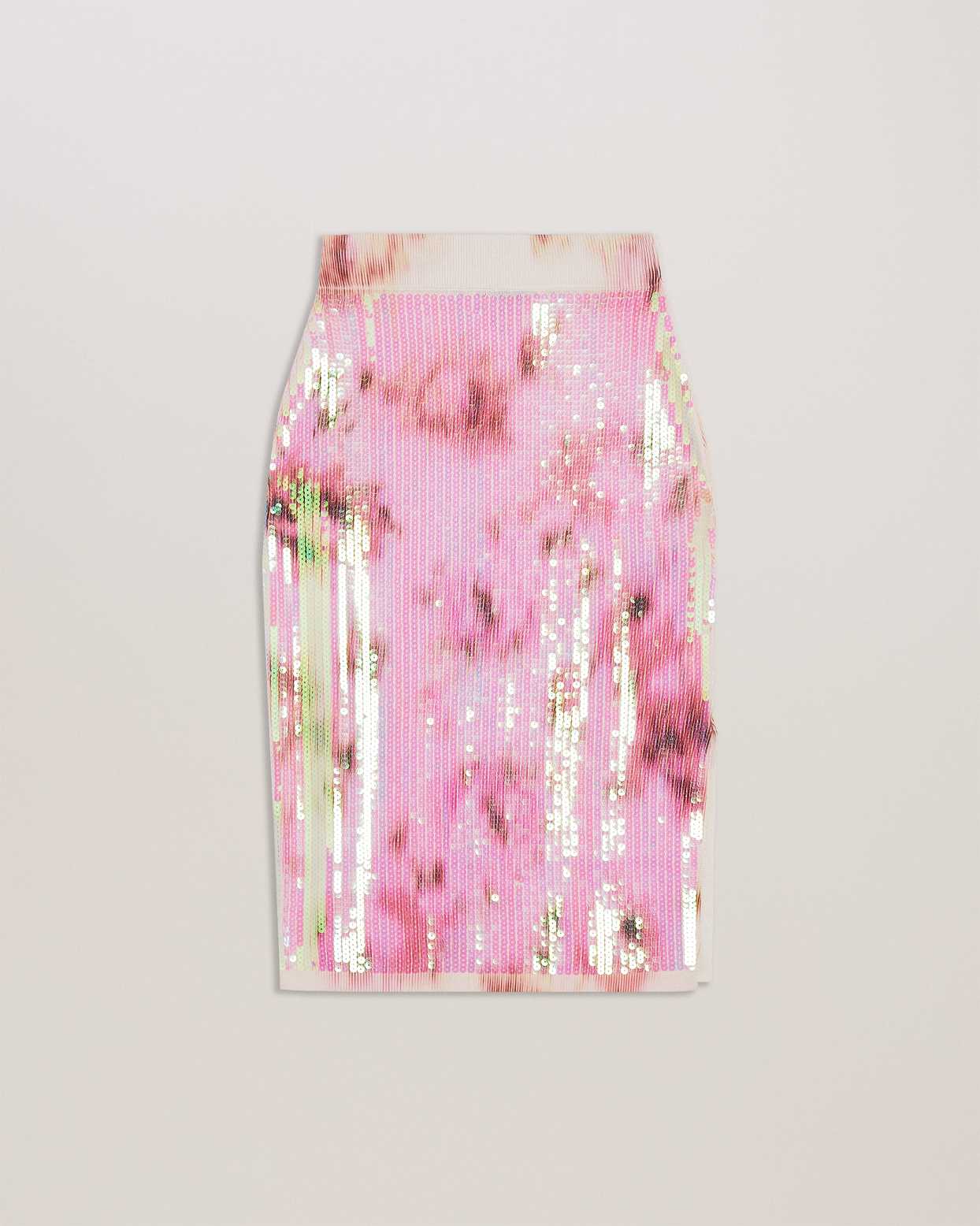 Light Pink Women Ted Baker Vivannn Sequin Midi Skirts | T-584719