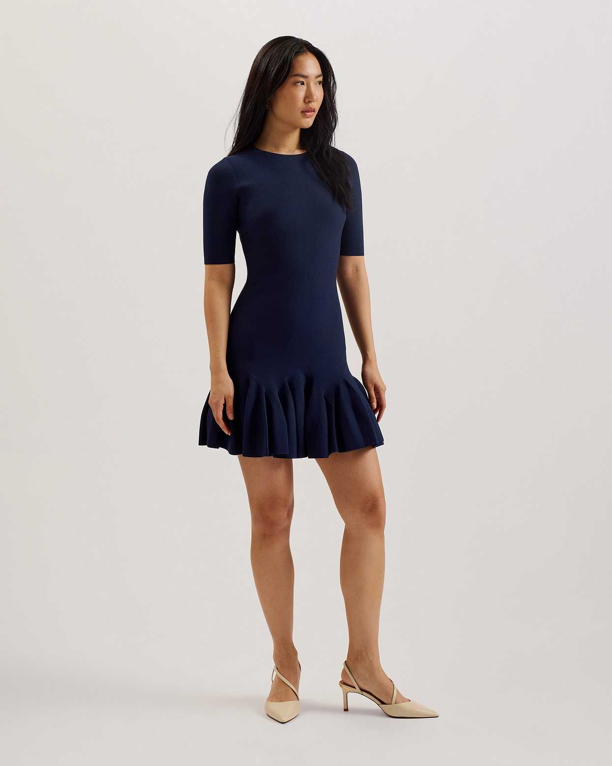 Navy Women Ted Baker Alzann Mini Skater Dress | T-510248