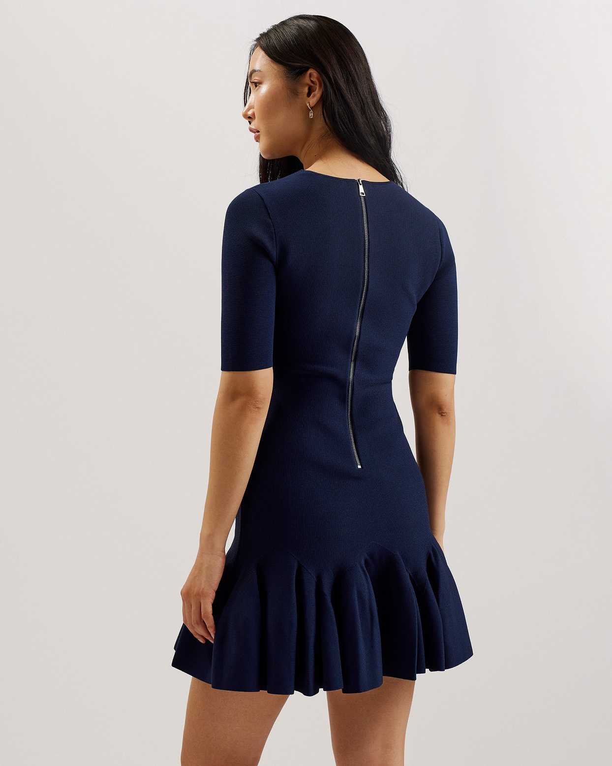 Navy Women Ted Baker Alzann Mini Skater Dress | T-510248