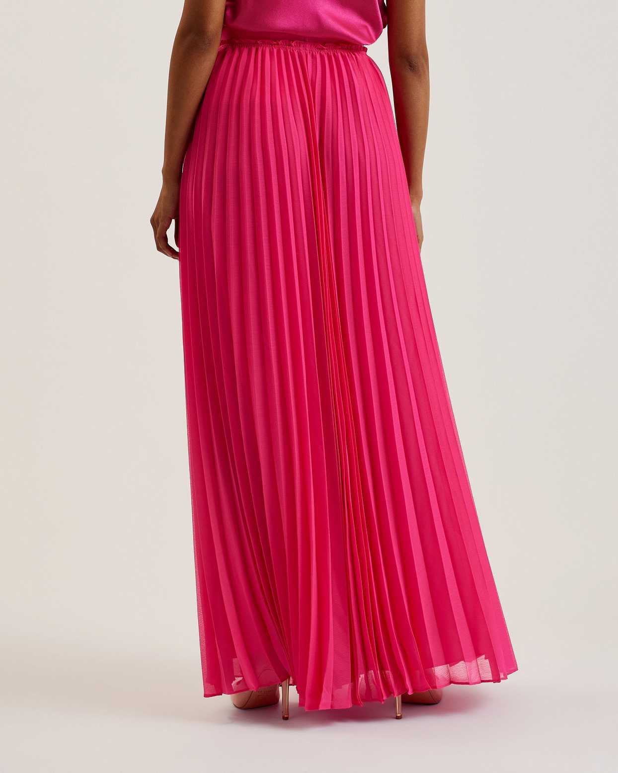 Pink Women Ted Baker Clodi Pleated Maxi Skirts | T-170983