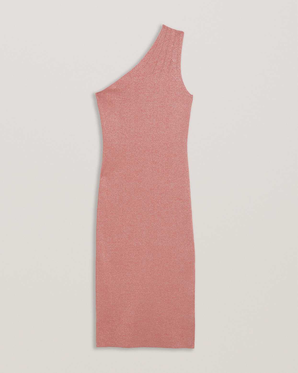 Pink Women Ted Baker Kaleyy One Shoulder Lurex Knit Dress | T-029653