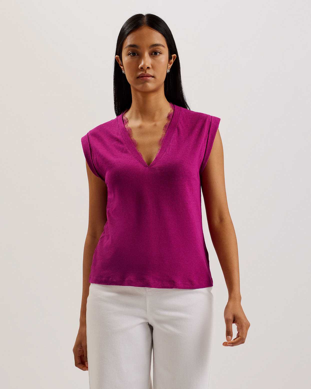 Purple Women Ted Baker Effiy V-Neck Vest | T-783619