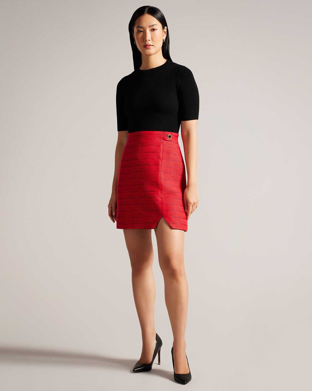 Red Women Ted Baker Bailea Mini Illusion Shift Dress | T-138479