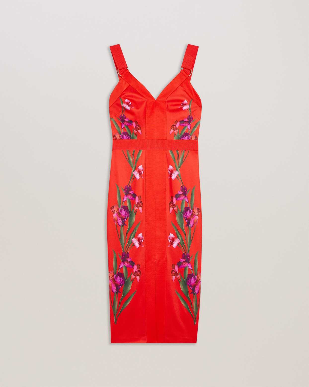 Red Women Ted Baker Maceio Printed Bodycon Dress | T-482970