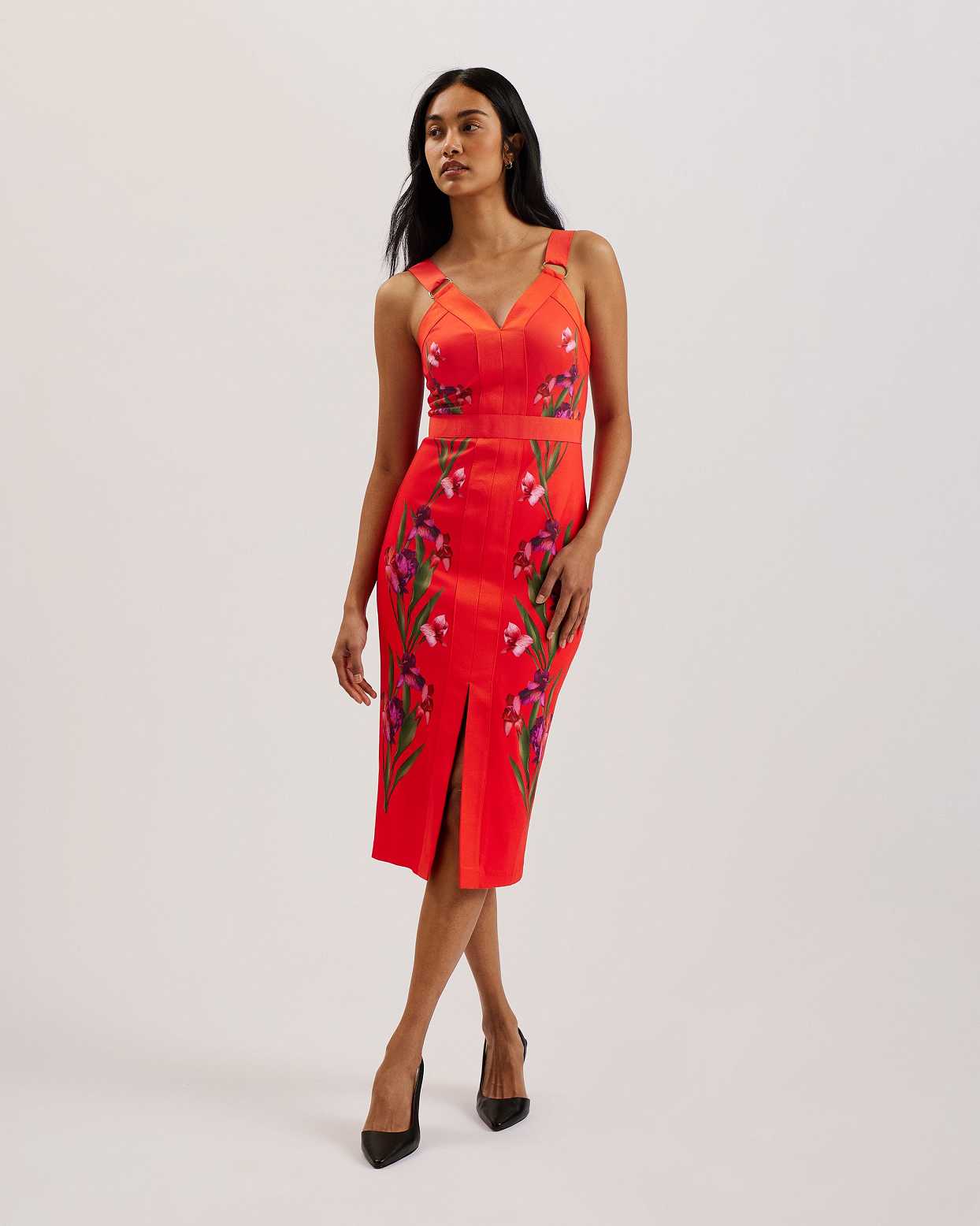 Red Women Ted Baker Maceio Printed Bodycon Dress | T-482970