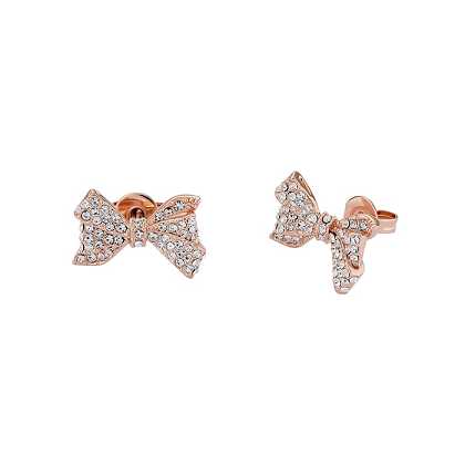 Rose Gold Women Ted Baker Barseta Crystal Bow Stud Earrings | T-608972