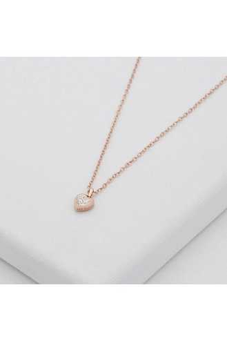 Rose Gold Women Ted Baker Hannela Crystal Heart Necklace | T-593840