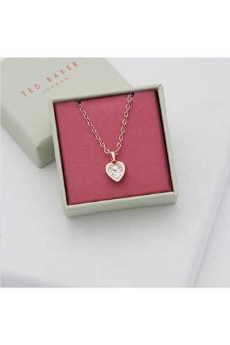 Rose Gold Women Ted Baker Hannela Crystal Heart Necklace | T-593840