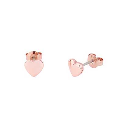 Rose Gold Women Ted Baker Harly Tiny Heart Stud Earrings | T-948301