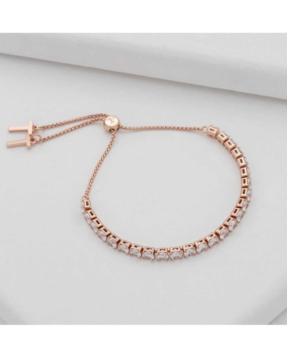 Rose Gold Women Ted Baker Melrah Icon Crystal Slider Bracelet | T-017423