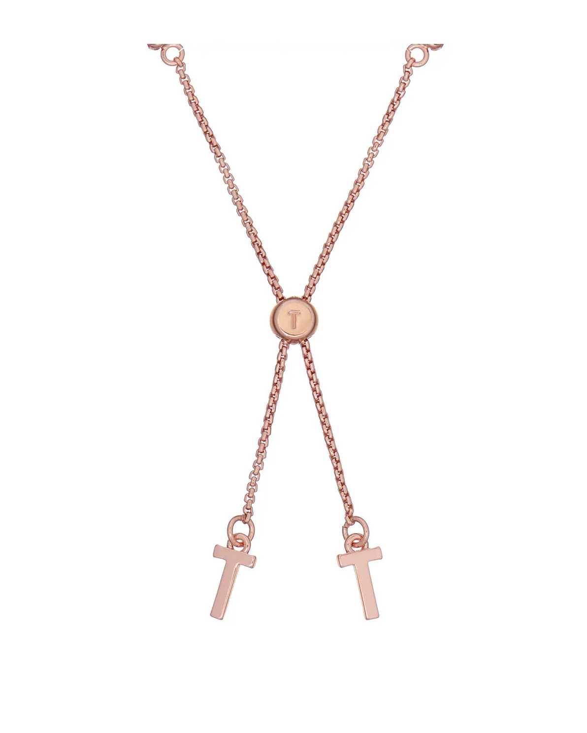 Rose Gold Women Ted Baker Melrah Icon Crystal Slider Bracelet | T-864702